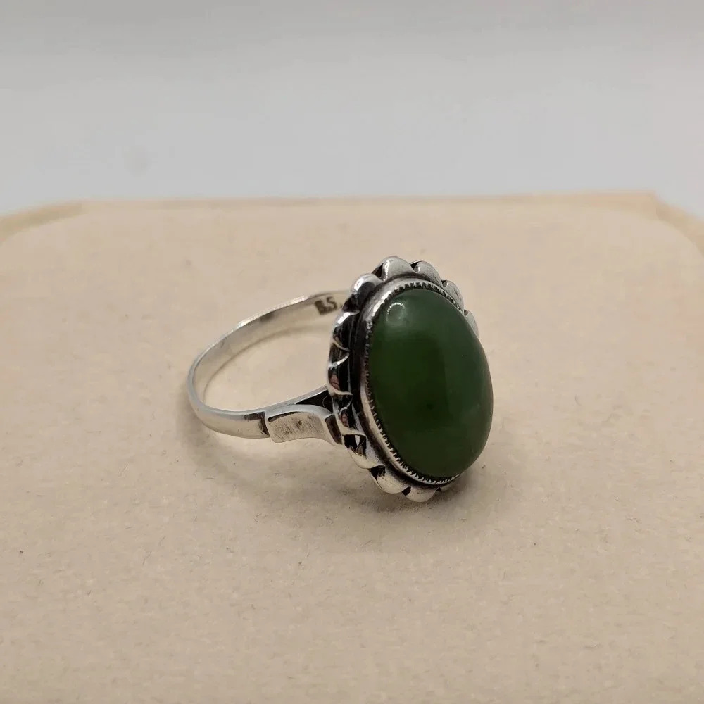 Jade  Sterling ring